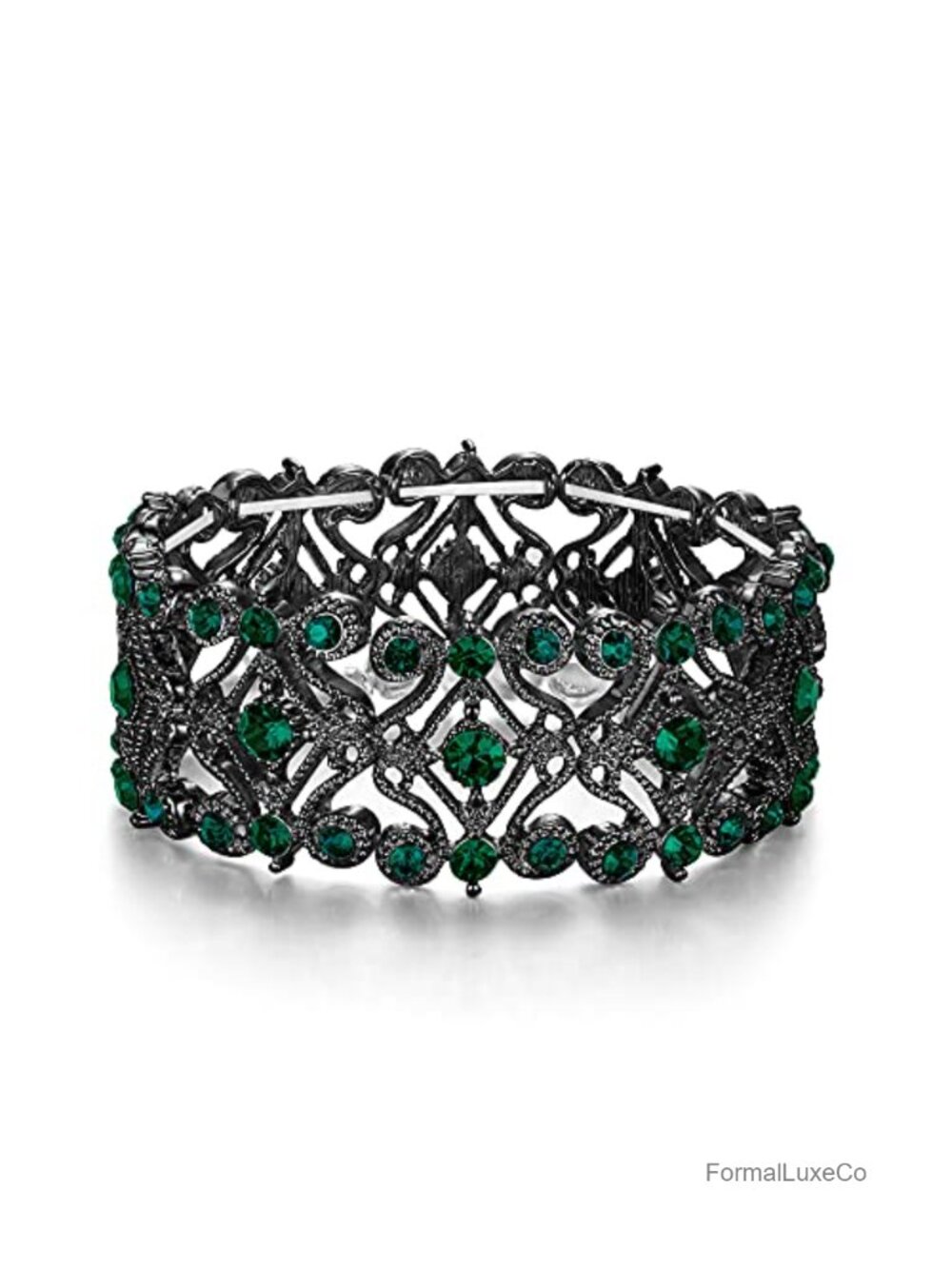 Crystal Cluster Tennis Stretch Bracelet Wedding Bridal Jewelry